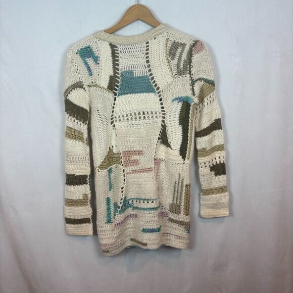 Rag & Bone Hearst Cotton Bamboo Alpaca Blend Crochet Cardigan Sweater SZ XS Boho - Picture 9 of 14